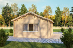   Chestnut Log Cabin 7.2m x 5.2m - 3 Room (1 Bed )